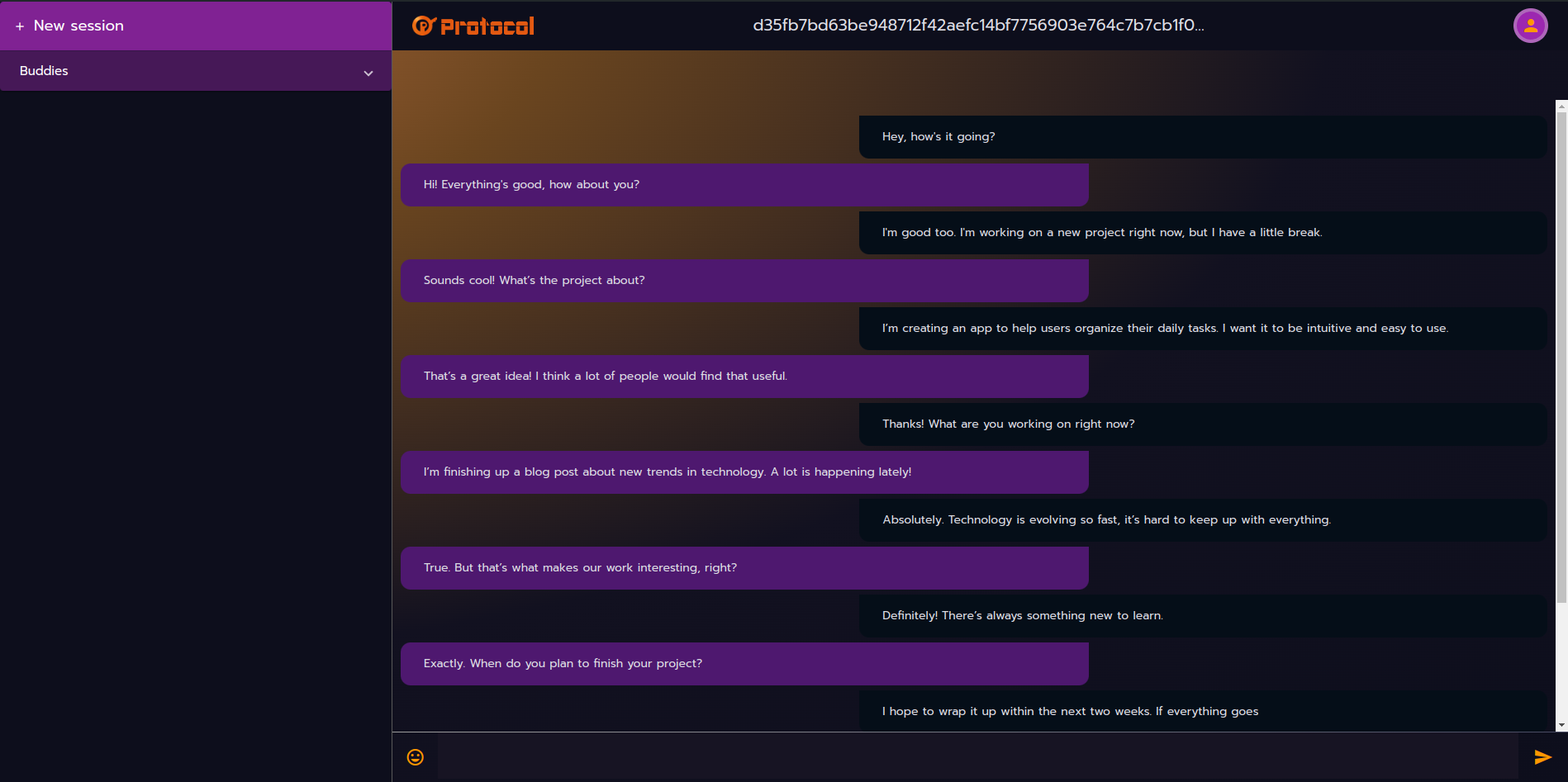 Protocol screenshot